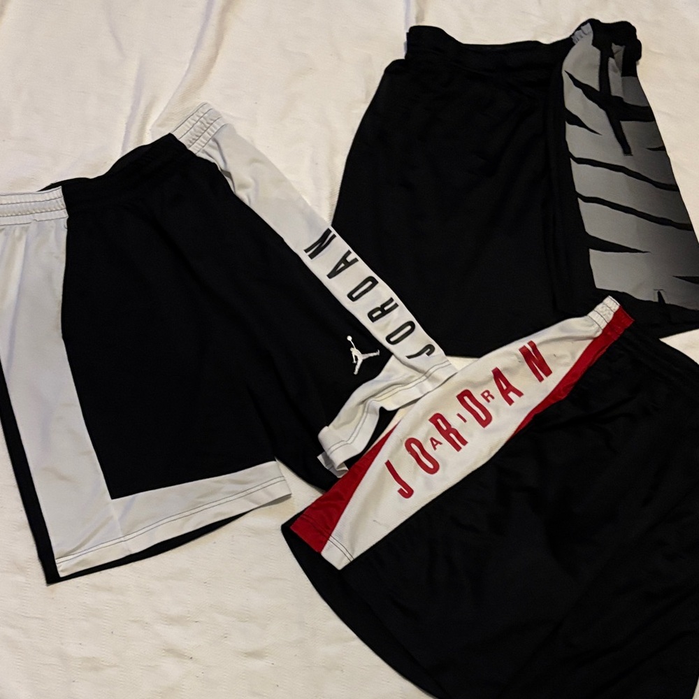 Jordan and Nike Black, White, and Red Shorts Trio - Picture 4 of 12